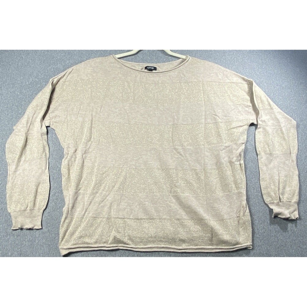 Apt-9 Lightweight Sweater With Gold Metallic Size L